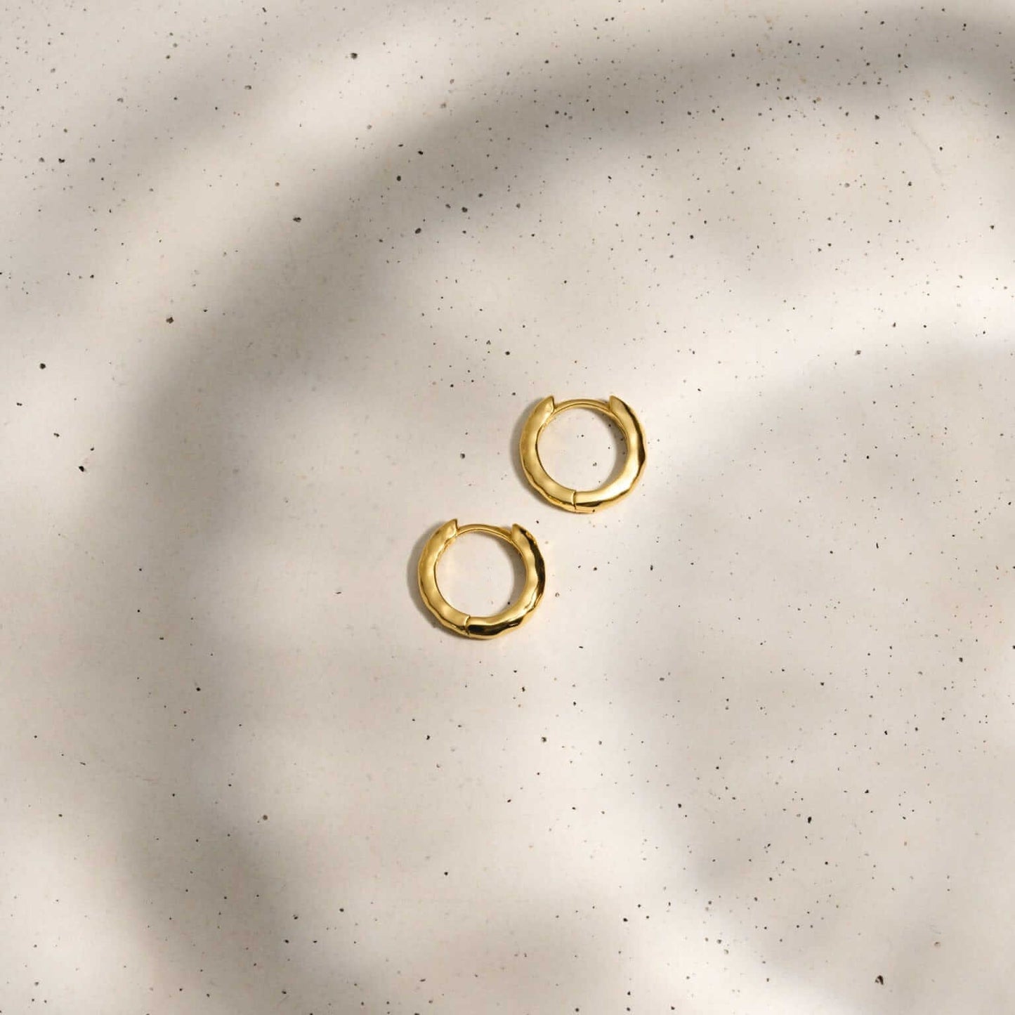 Hammered Huggie Hoops