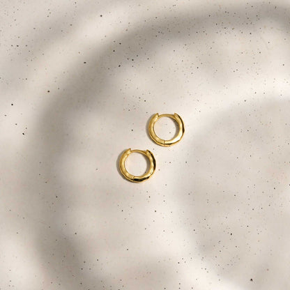 Hammered Huggie Hoops