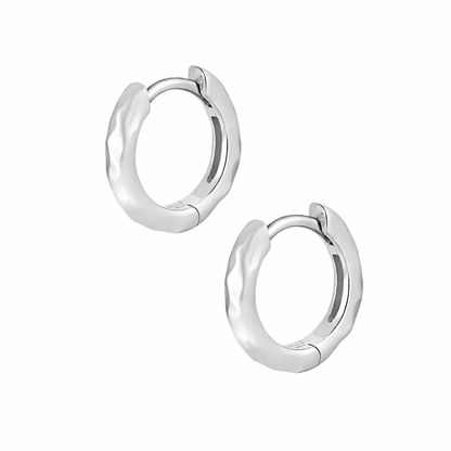 Hammered Huggie Hoops