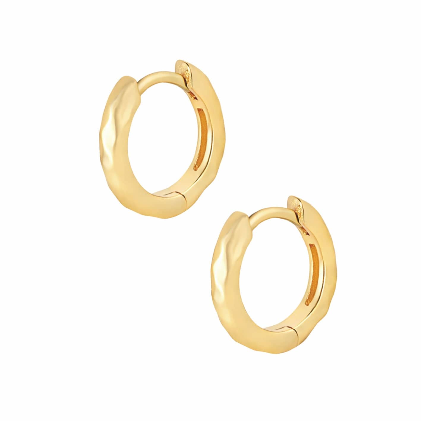 Hammered Huggie Hoops