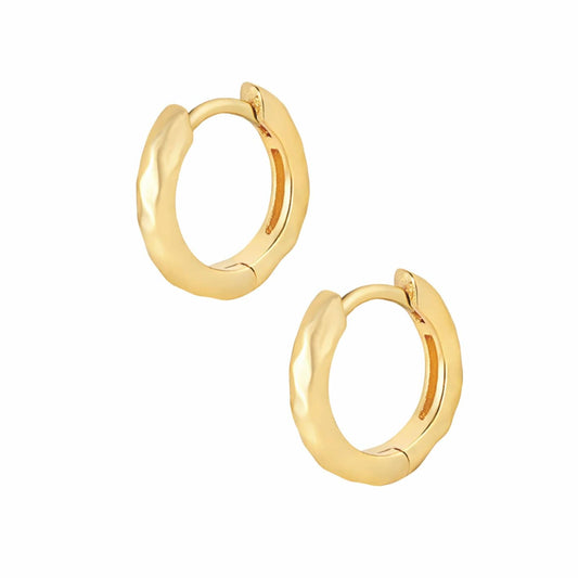 Hammered Huggie Hoops