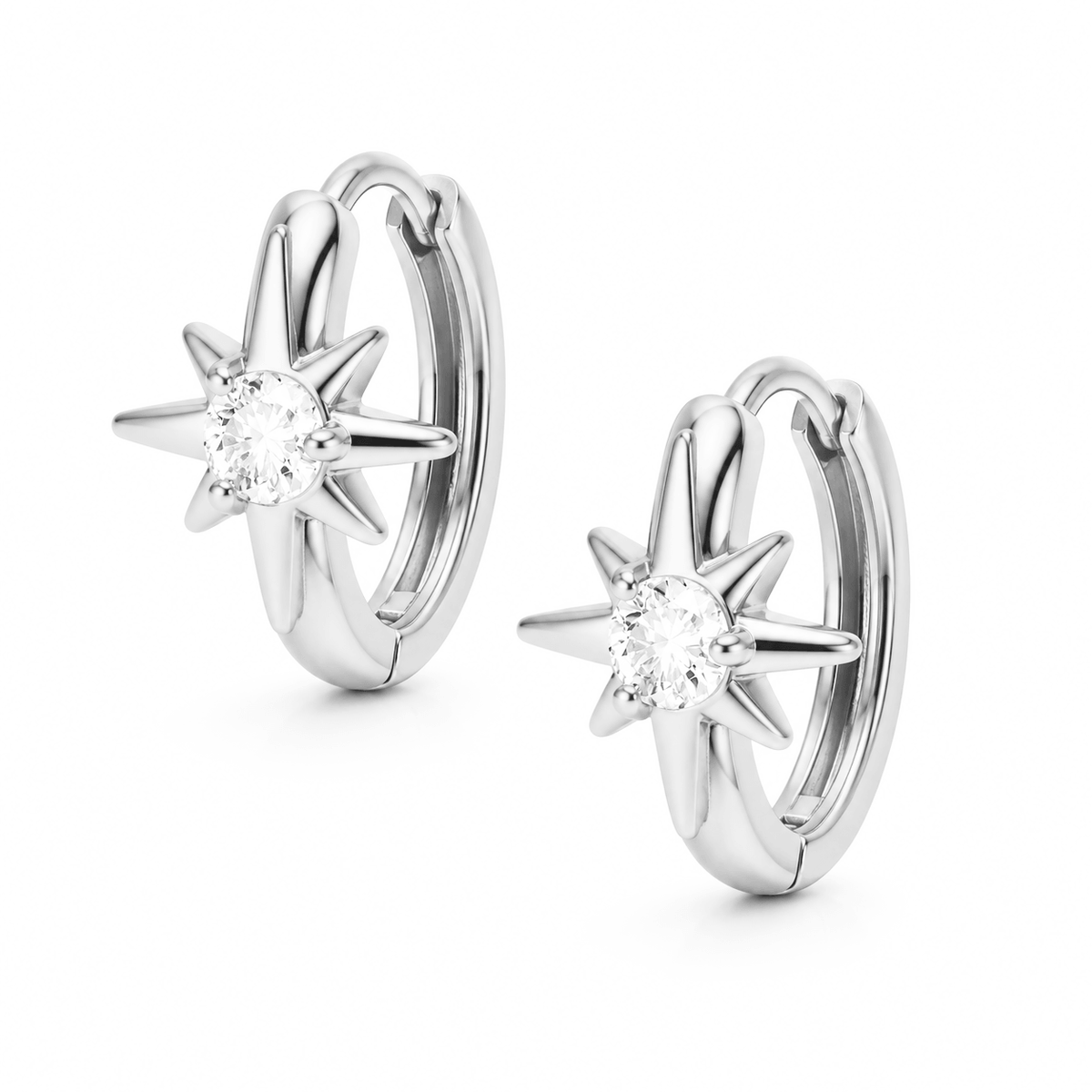 Star Pavé Hoops