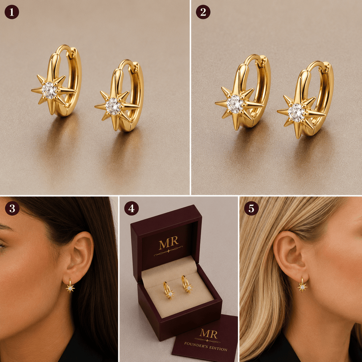 Star Pavé Hoops